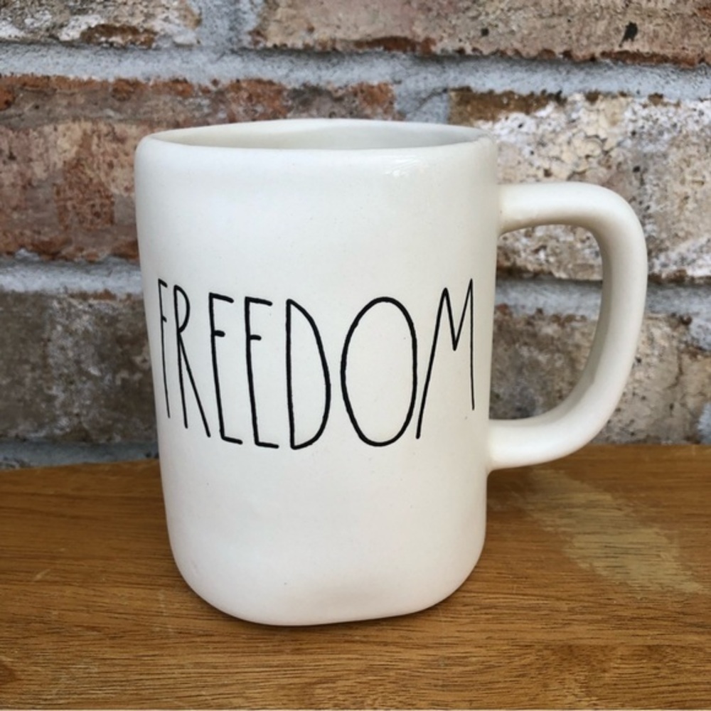Rae Dunn By Magenta Ceramic Artisan Collection FREEDOM Coffee Tea Mug 16‎ Oz